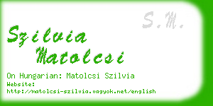 szilvia matolcsi business card